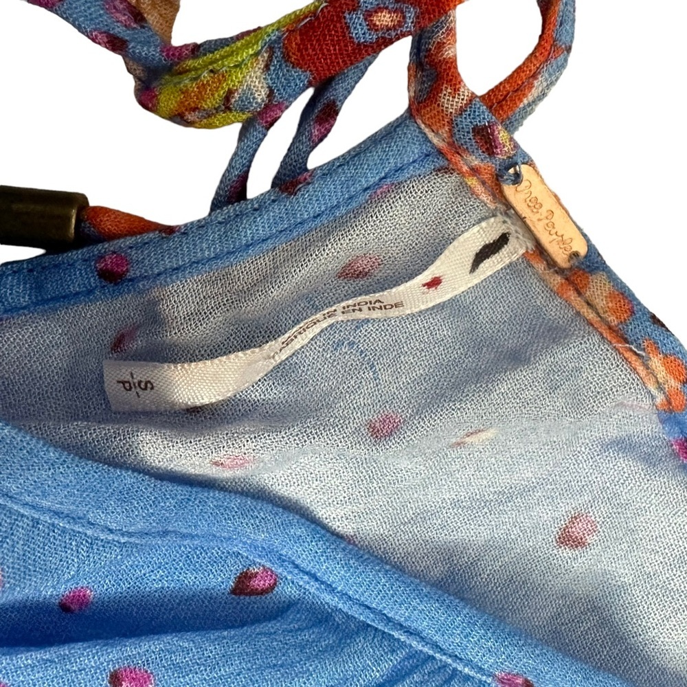 NWOT Free People Botanical Borders Mini Dress Blue small - Picture 6 of 13
